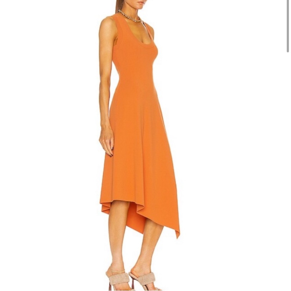 ALC Cherrie asymmetrical hem maxi midi dress orange crew scoop neck tank top